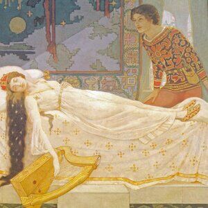 SLEEPING BEAUTY Art Print: 8"by10" Reproduction of Famous Painting.